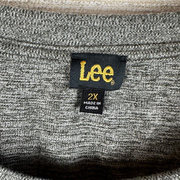 Lee Womens 2X Gray Long Sleeve Top With Twist Front Minimalist Normcore Everyday - Picture 3 of 9